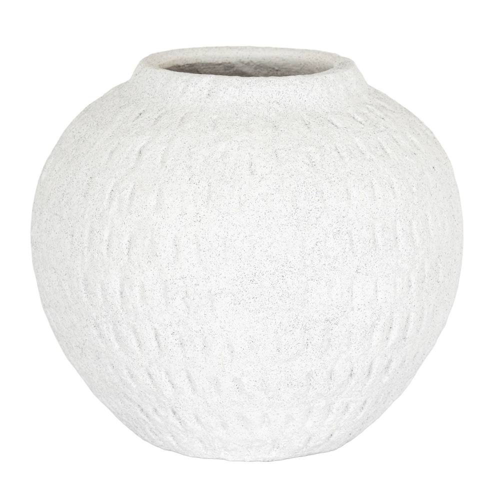 Hill Interiors Ashen Round Vase Cm X Cm X Cm In White