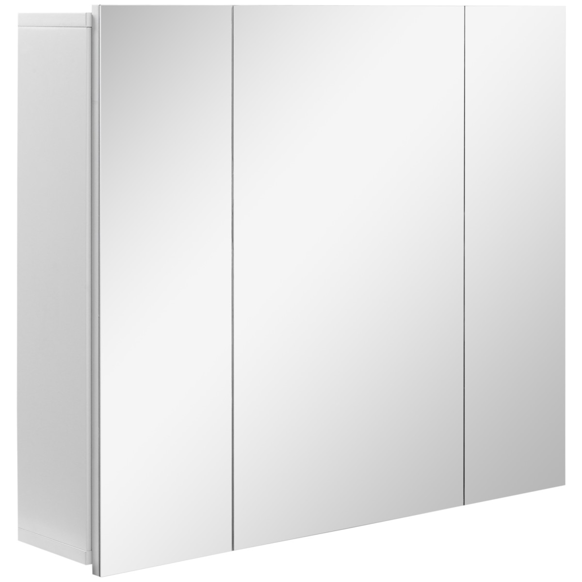 kleankin Bathroom Mirror Cabinet Wall Mount Storage organiser w Door, White