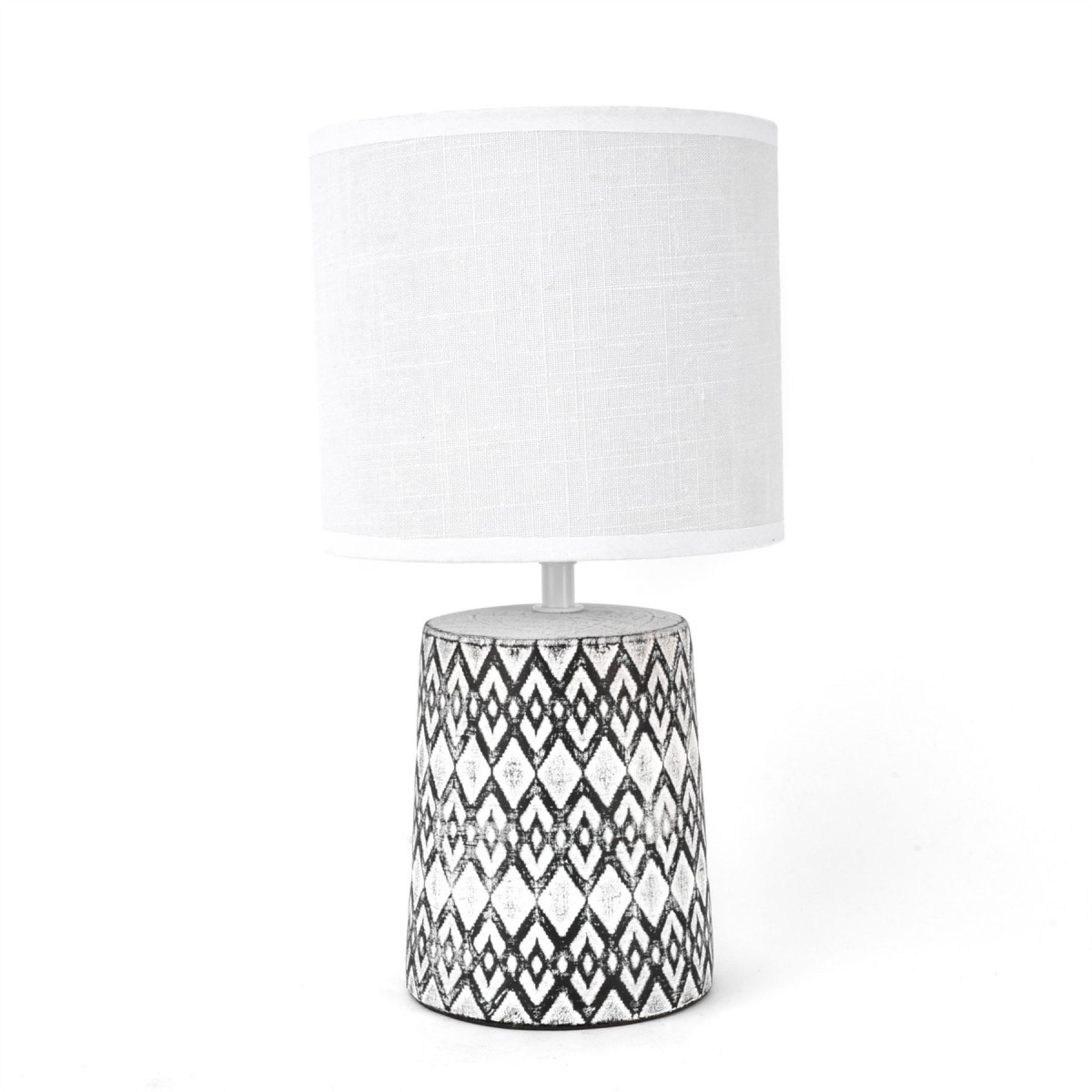 Hestia Etched Base Table Lamp with White Shade