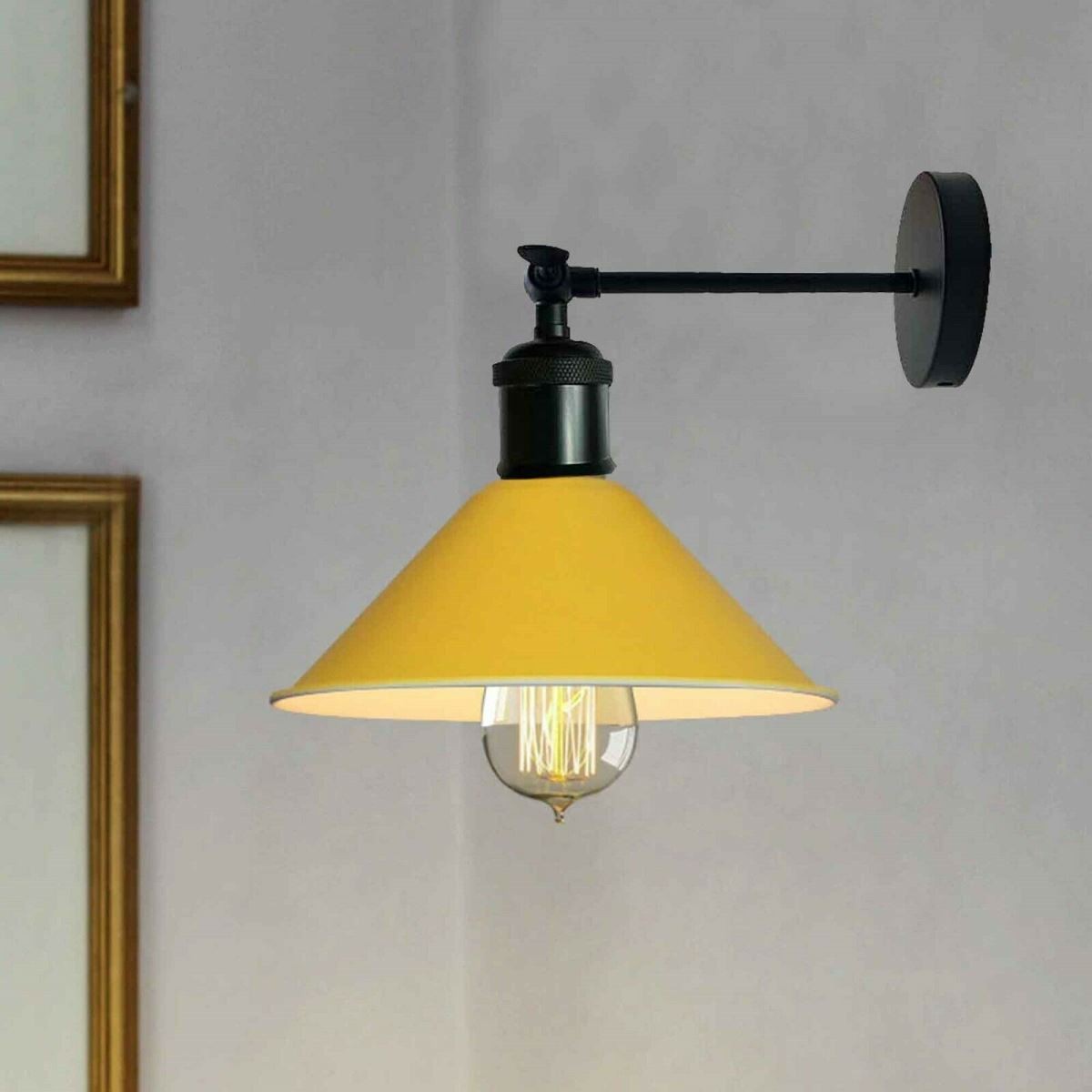 Industrial Yellow Colour Wall Lamp Retro Light Vintage Wall Sconce Lights~