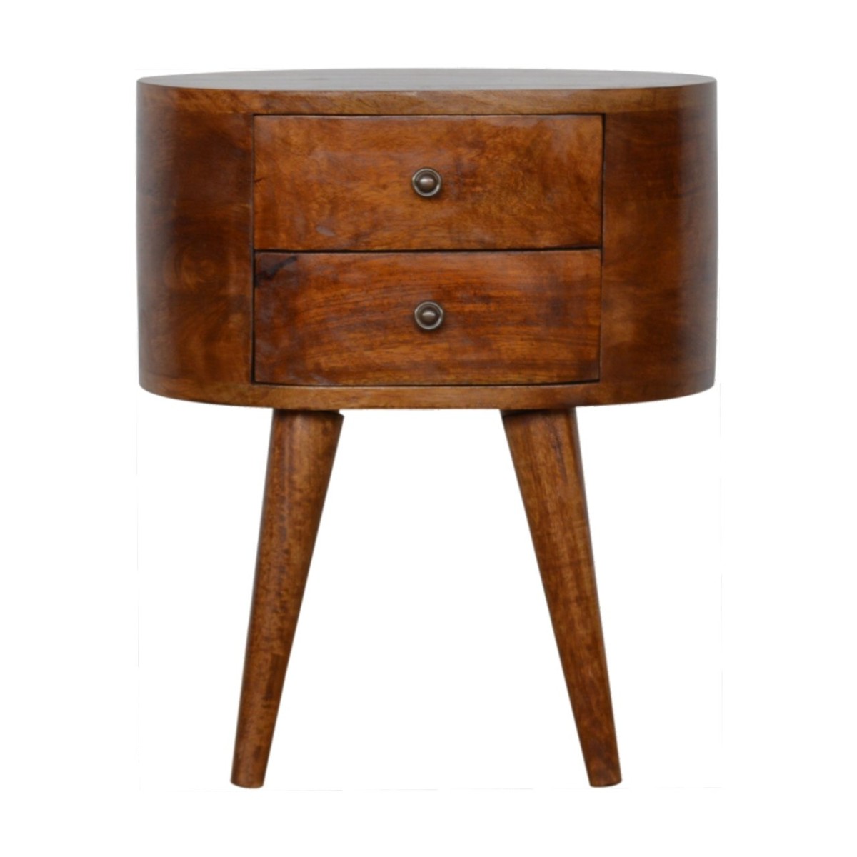Artisan Furniture Solid Wood Chestnut Rounded Bedside Table