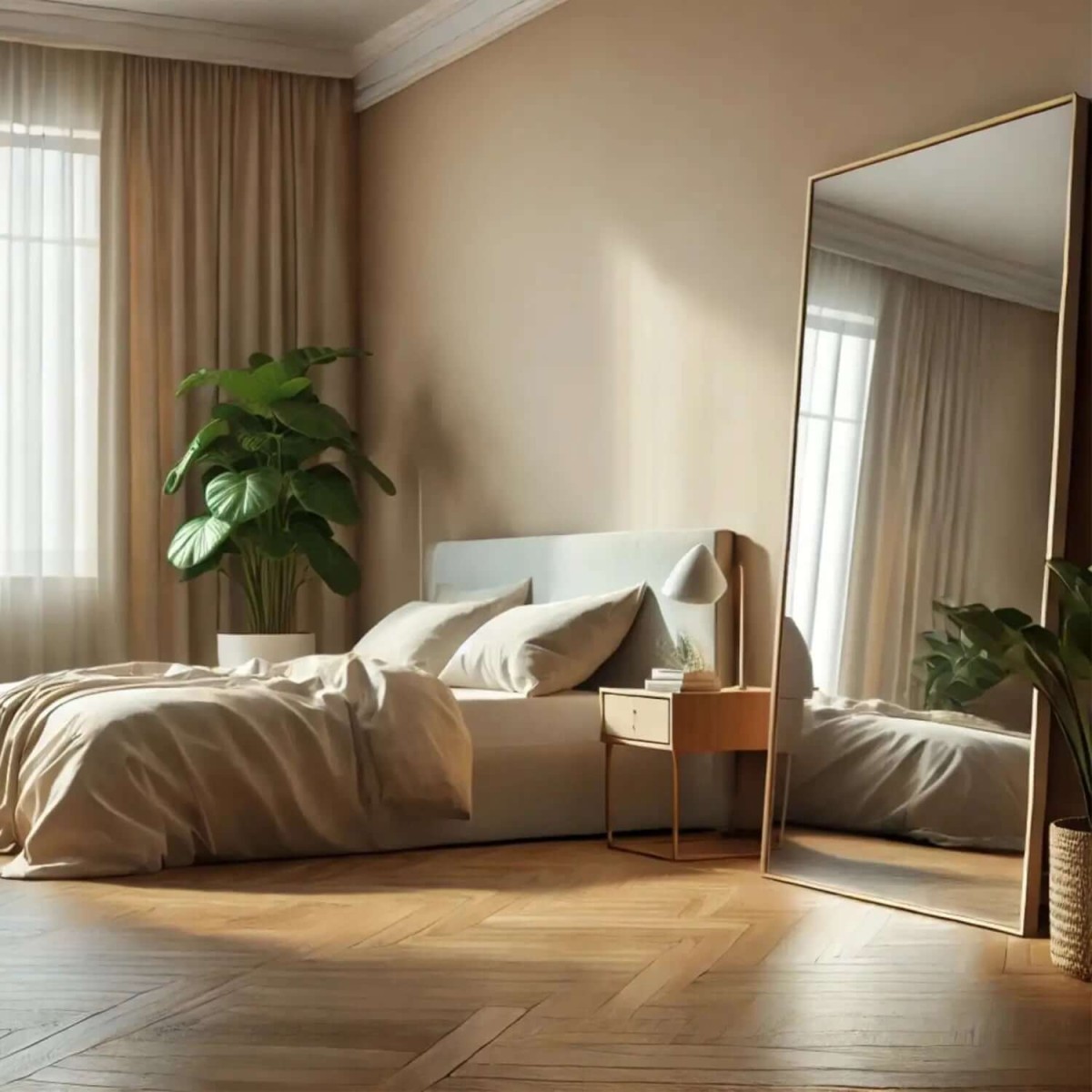 Takara - Full Length Leaner Gold Metal Rectangle Mirror - x