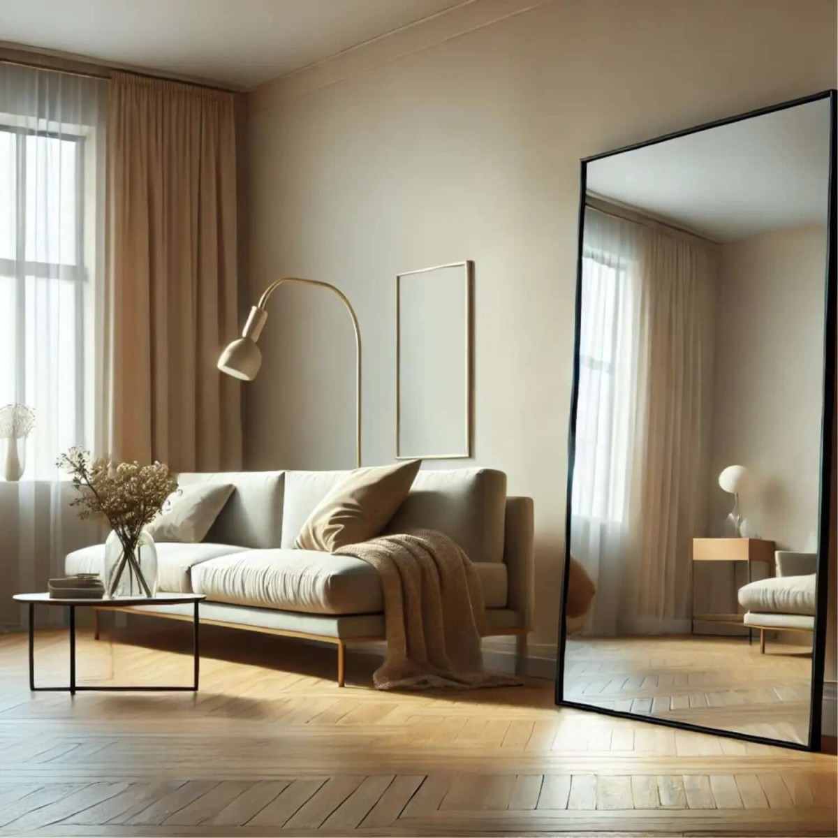 Takara - Full Length Black Metal Rectangle Mirror - x