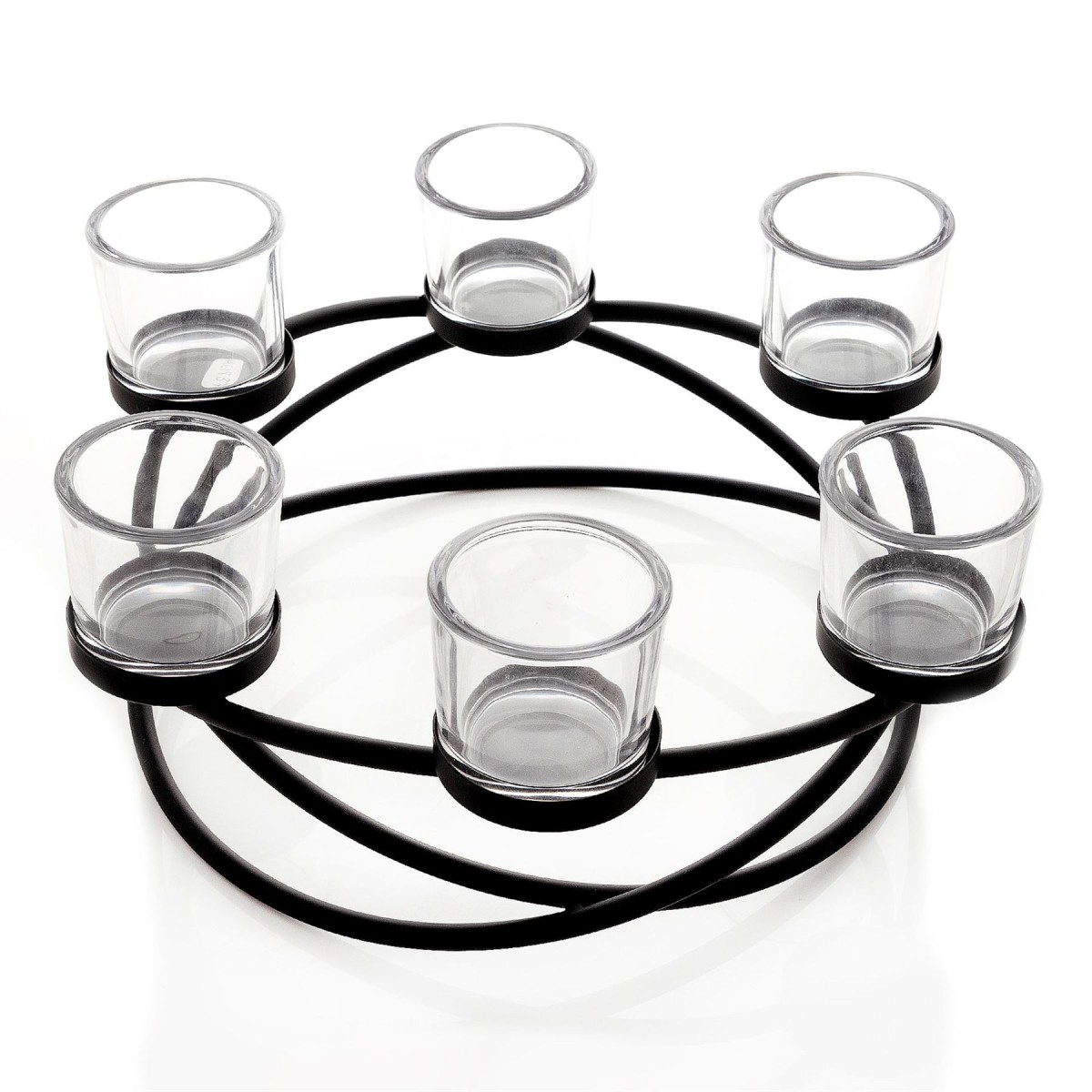 Hestia Black Metal Wreath Candle Holder