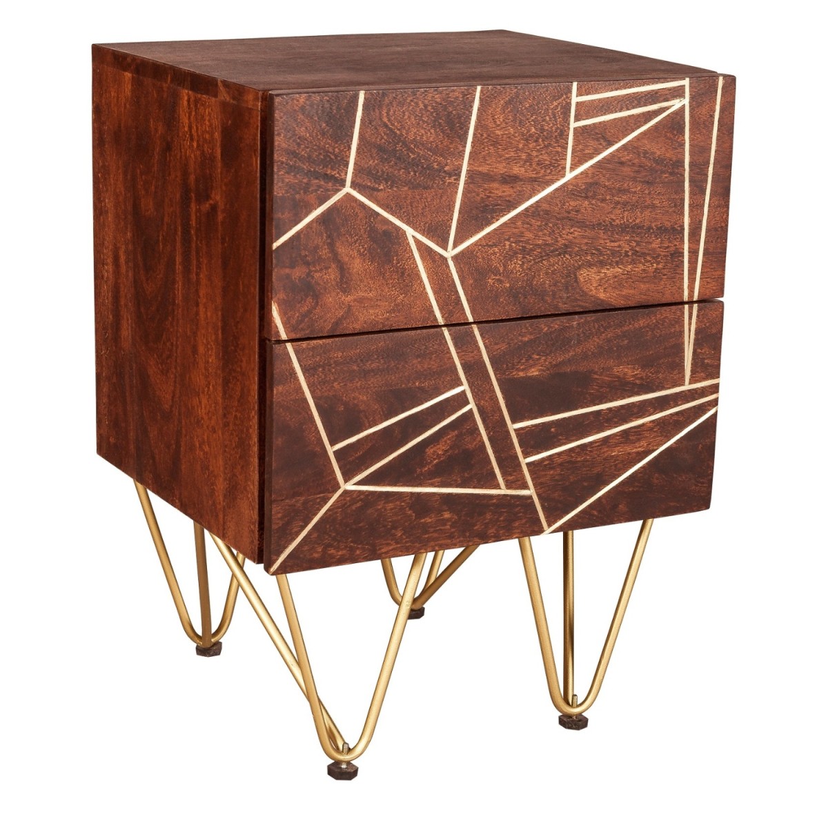 Dark Gold Drawer Side Table