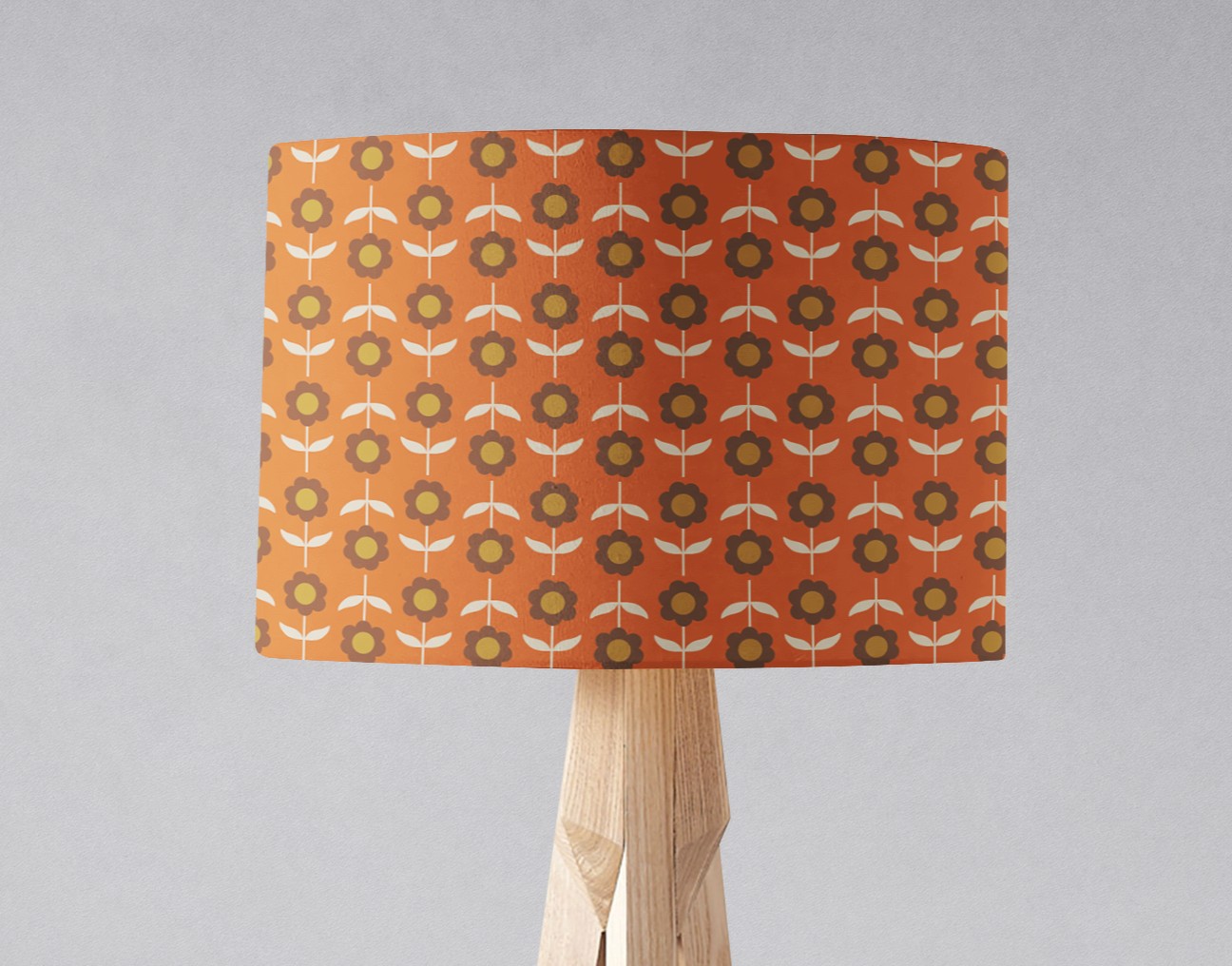 Orange Retro Floral Lampshade, Ceiling or Table Lamp Shade - Floor Lampshade