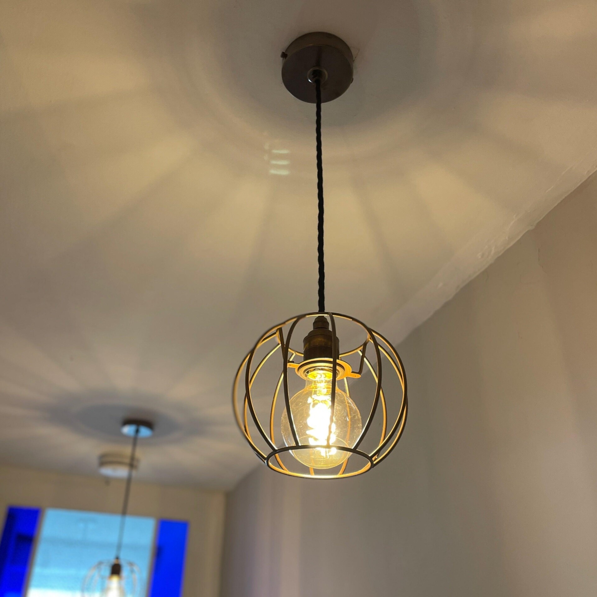 Pendant Light with Pumpkin Shade - max drop