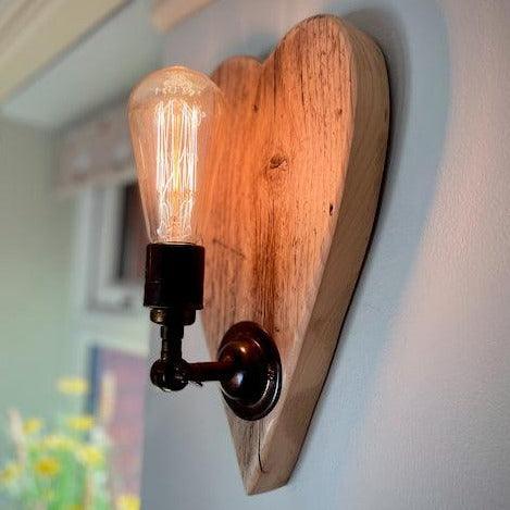Rustic Love Heart Wall Light - Mains powered