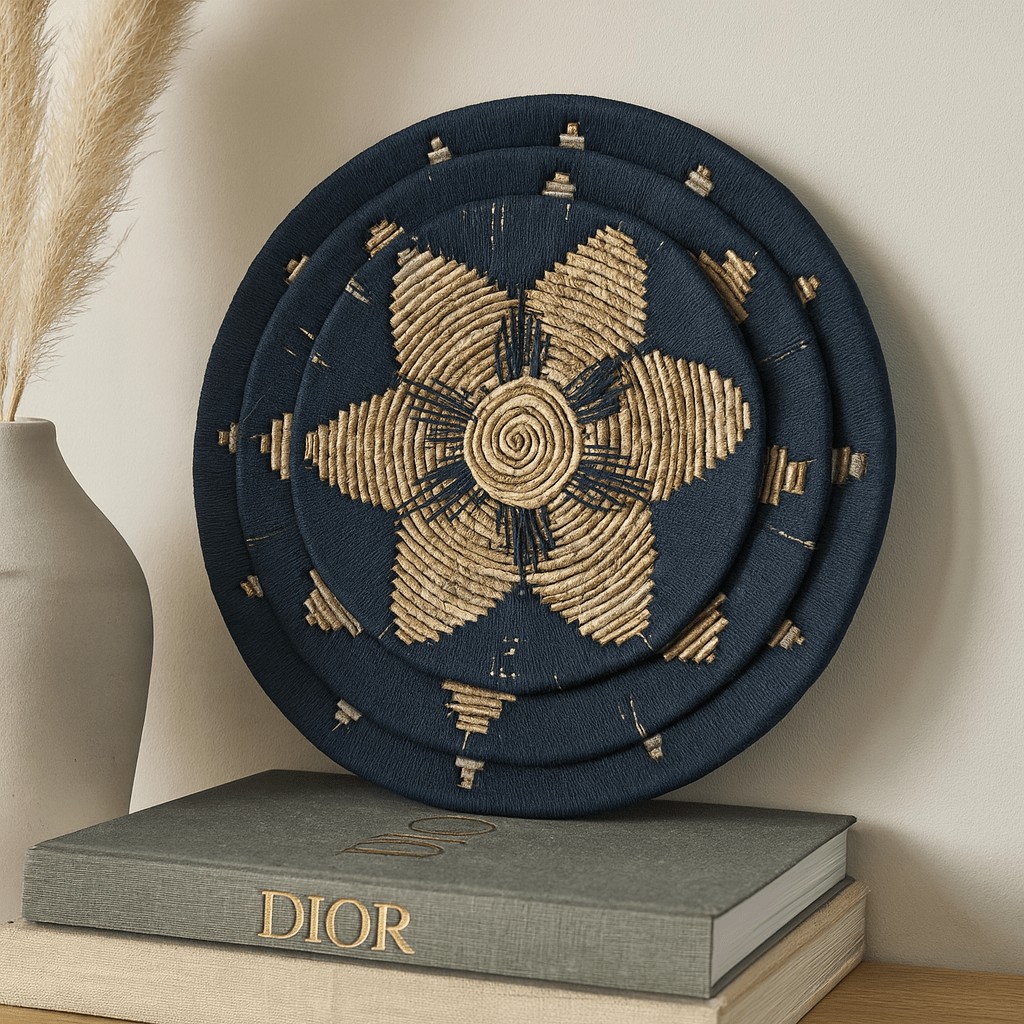Seagrass Wall Art Set of Three Bowls Black