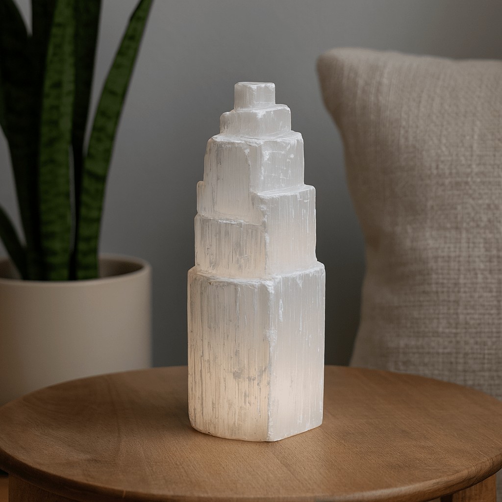 Selenite Tower Lamp