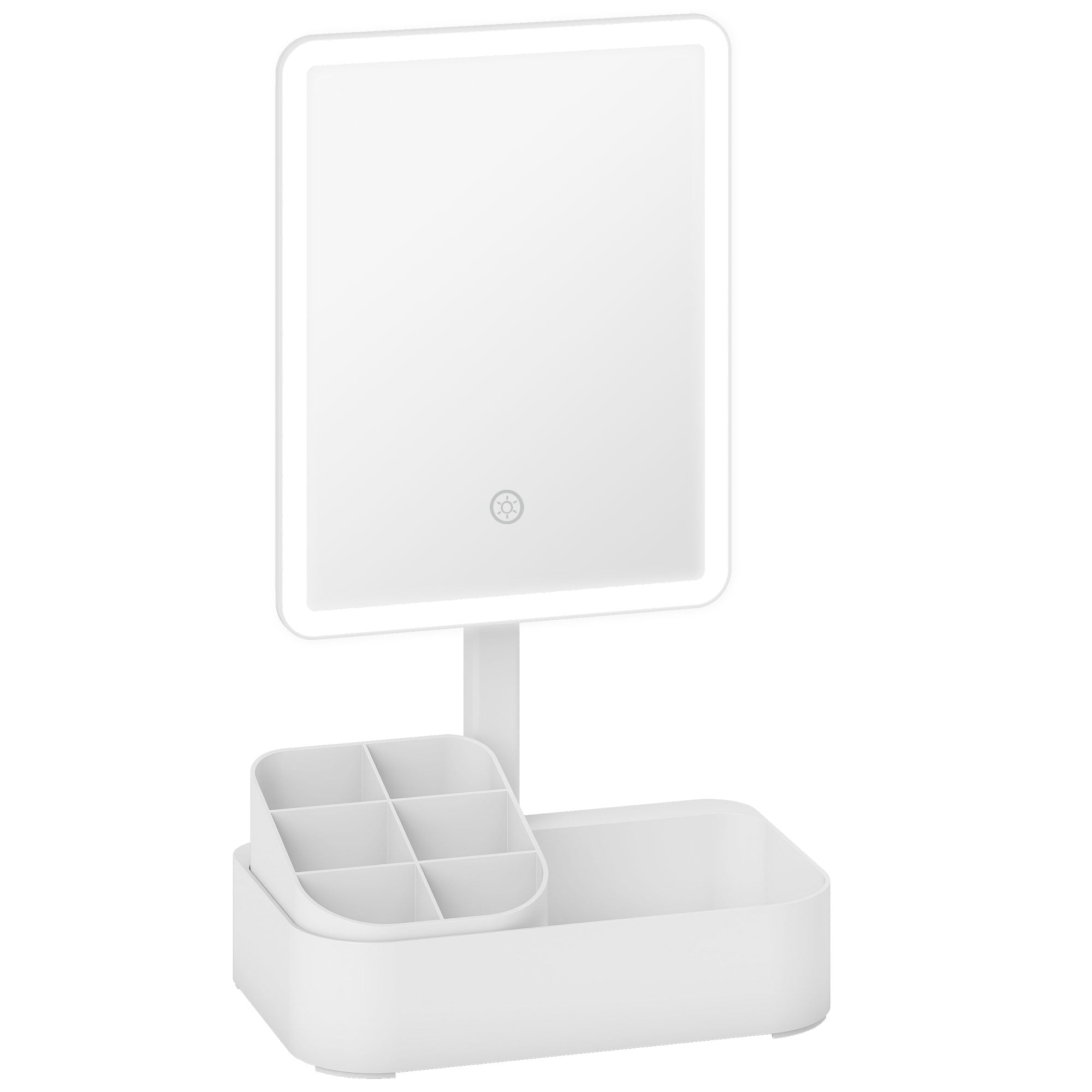 Makeup Mirror with Lights, Rechargeable Vanity Mirror w Touch Screen, Lighting Modes and ° Rotation