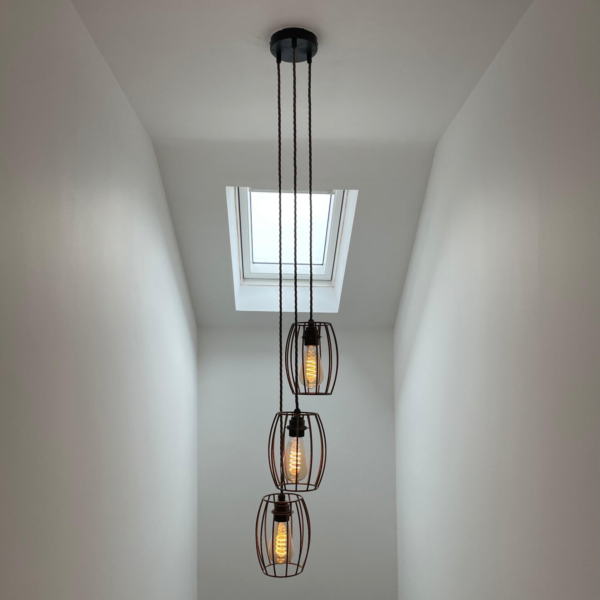 Triple Cluster Pendant Light Barrel Cages -