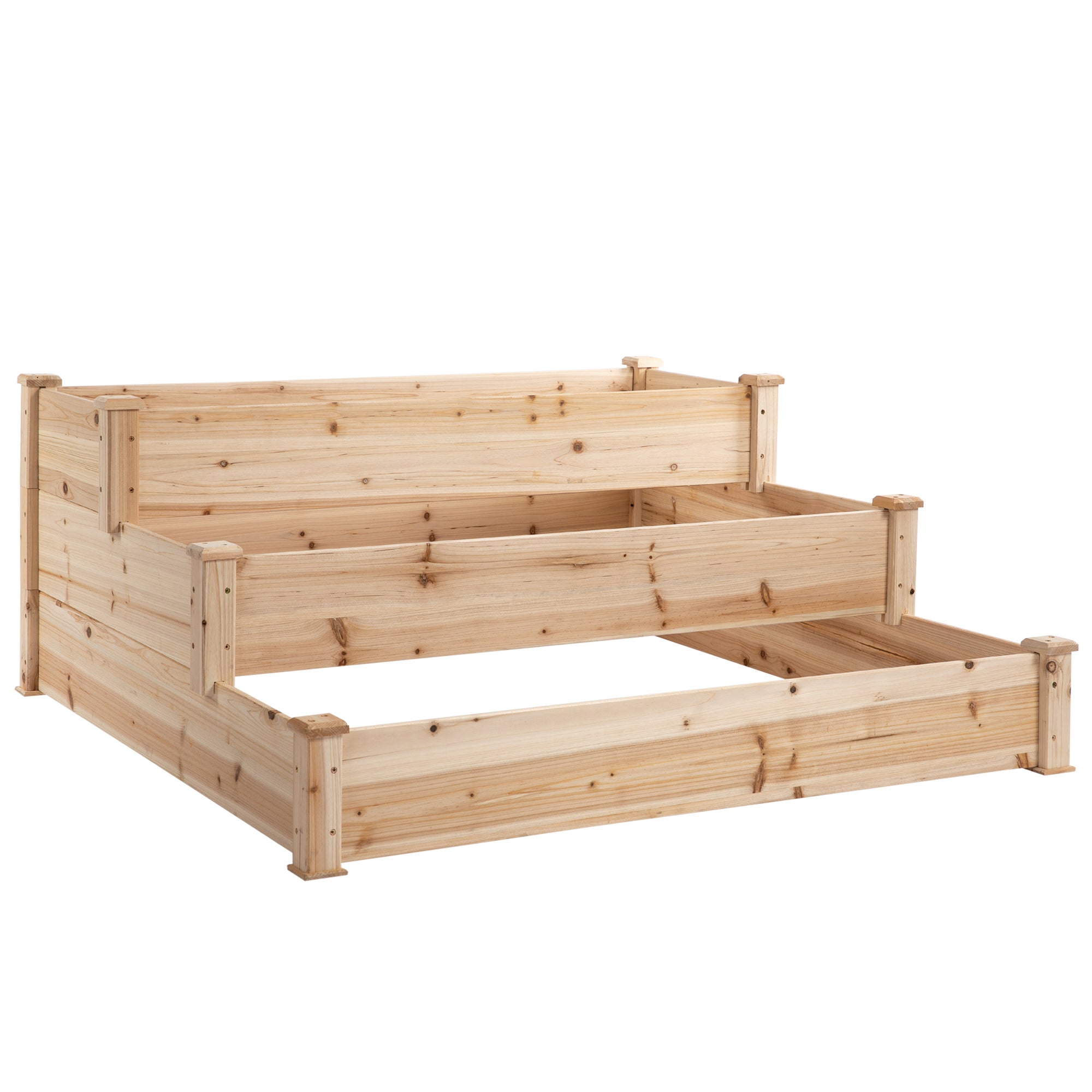MCL L Raised Garden Bed, -Tier Planter Kit, Elevated Wooden Planters for Garden, Yard & Patio, x x