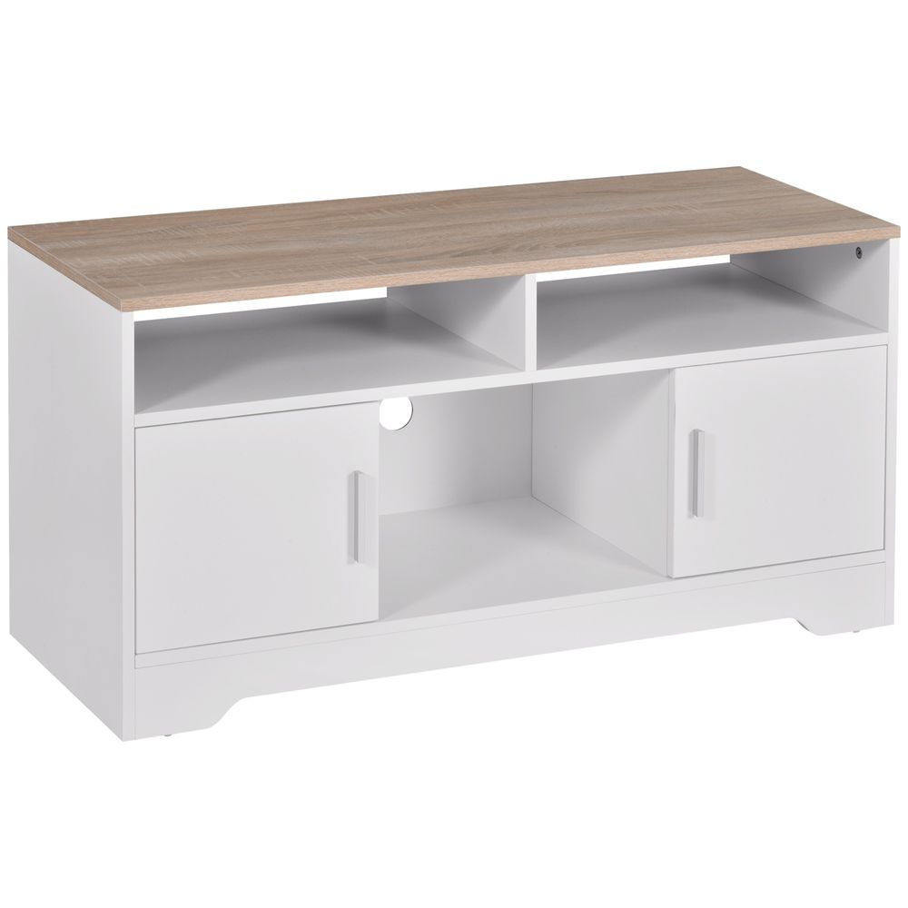 HOMCOM TV Stand Cabinet for TVs up to ", TV Table Unit with Storage, Open Shelves and Cable Management, Modern TV Console for Living Room Bedroom