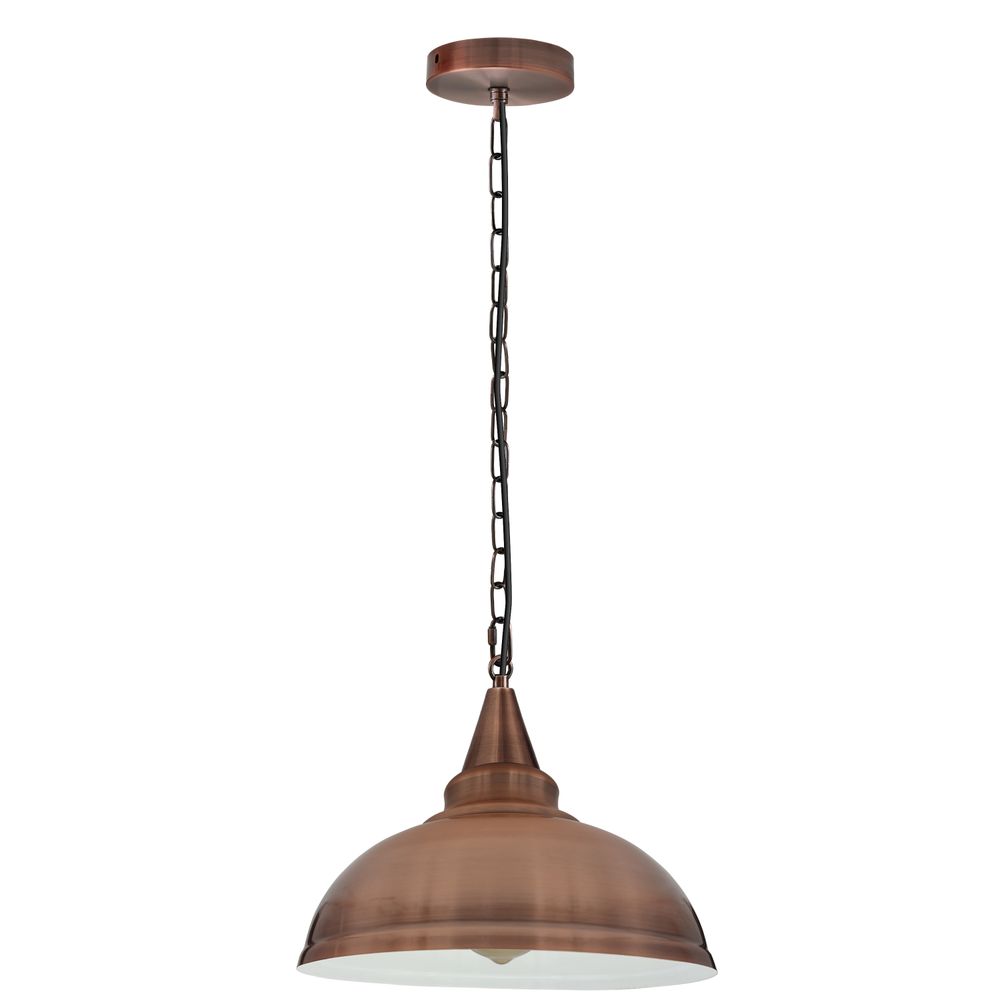 Vintage Industrial E Ceiling Hanging Light Shade Metal Ceiling Pendant Lamp - with bulb Copper