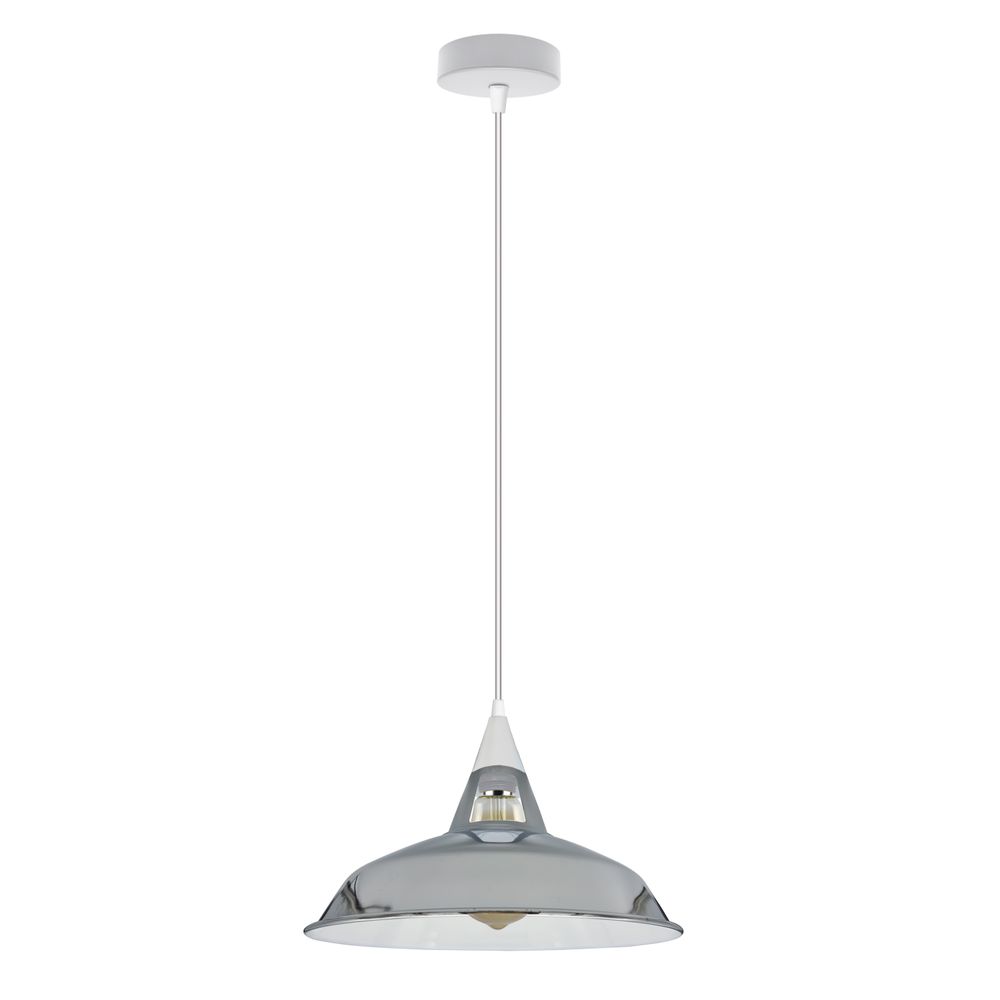 Vintage Industrial Retro Metal Ceiling Lamp Shade Pendant Lights , E Holder - without bulb Chrome