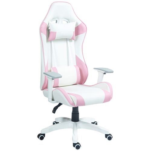 HOMCOM Gaming Chair for Adults Faux Leather Computer Chair w D Armrests Pink