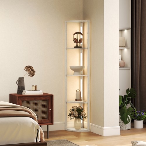 HOMCOM Corner Floor Lamp with Dimmable Warm White LED Light
