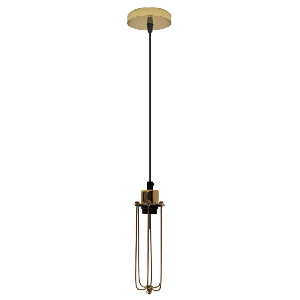 Single Ceiling E Pendant Light - Industrial Vintage Hanging Lamp, Wire Cage Design