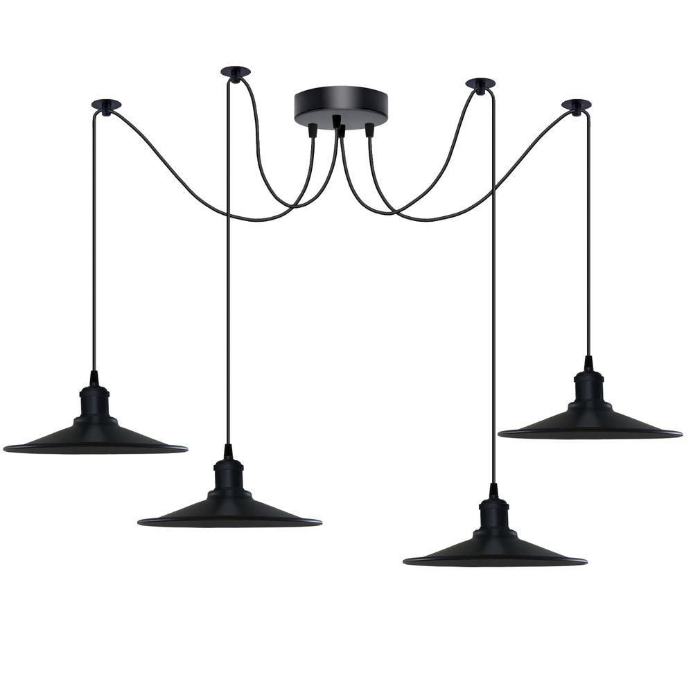 Vintage Black Head Cone Pendant Light - Adjustable Cord Hanging Fixture for Elegant Home Decor