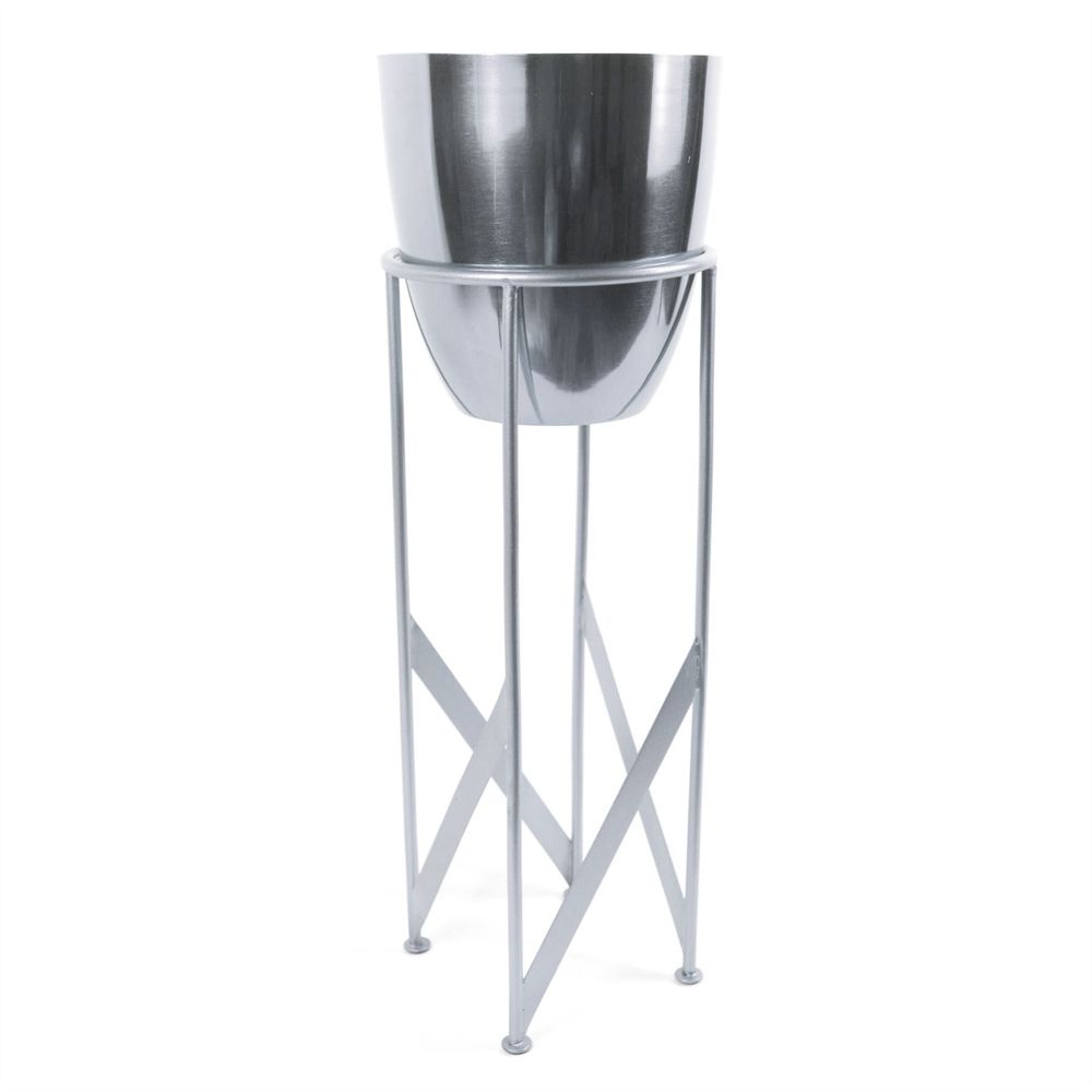 Silver Planter with Stand | High