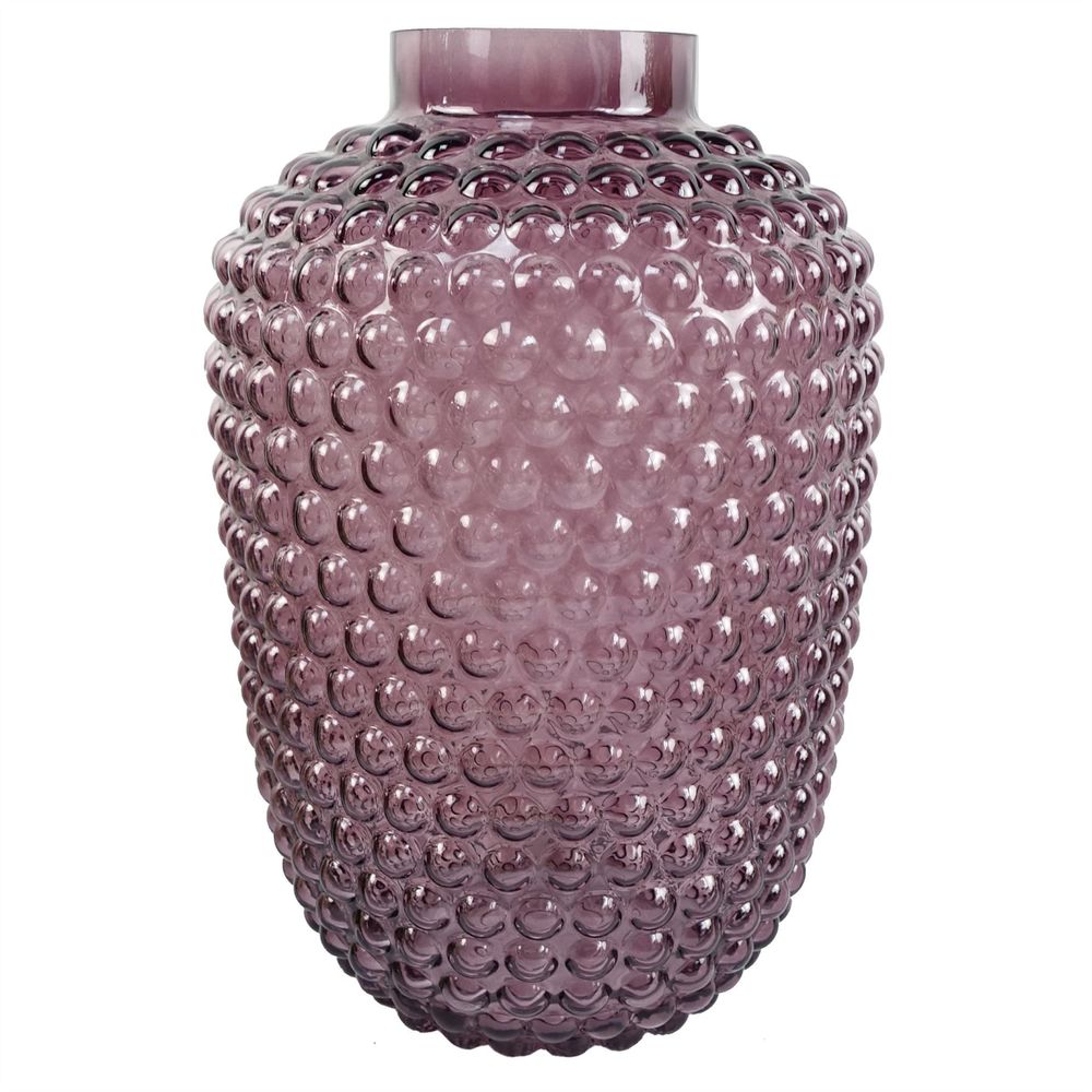 Premium Mulberry Purple Bubble Glass Vase - Luxury Décor Accent