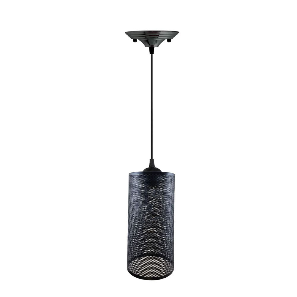 Ceiling Rose Hanging Flush mount Pendant Lamp Shade Light Fitting Lighting Kit - With Bulb Black