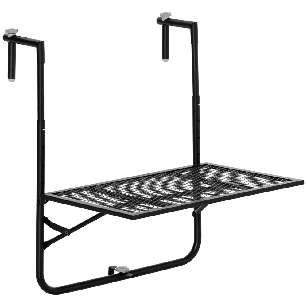 Versatile Balcony Hanging Table, Metal Wall Mount Desk, Adjustable