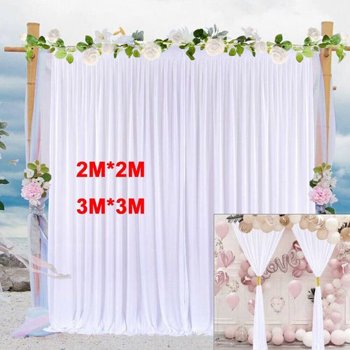 MXM White Stage Wedding Party Backdrop Photography Background Drape Curtains