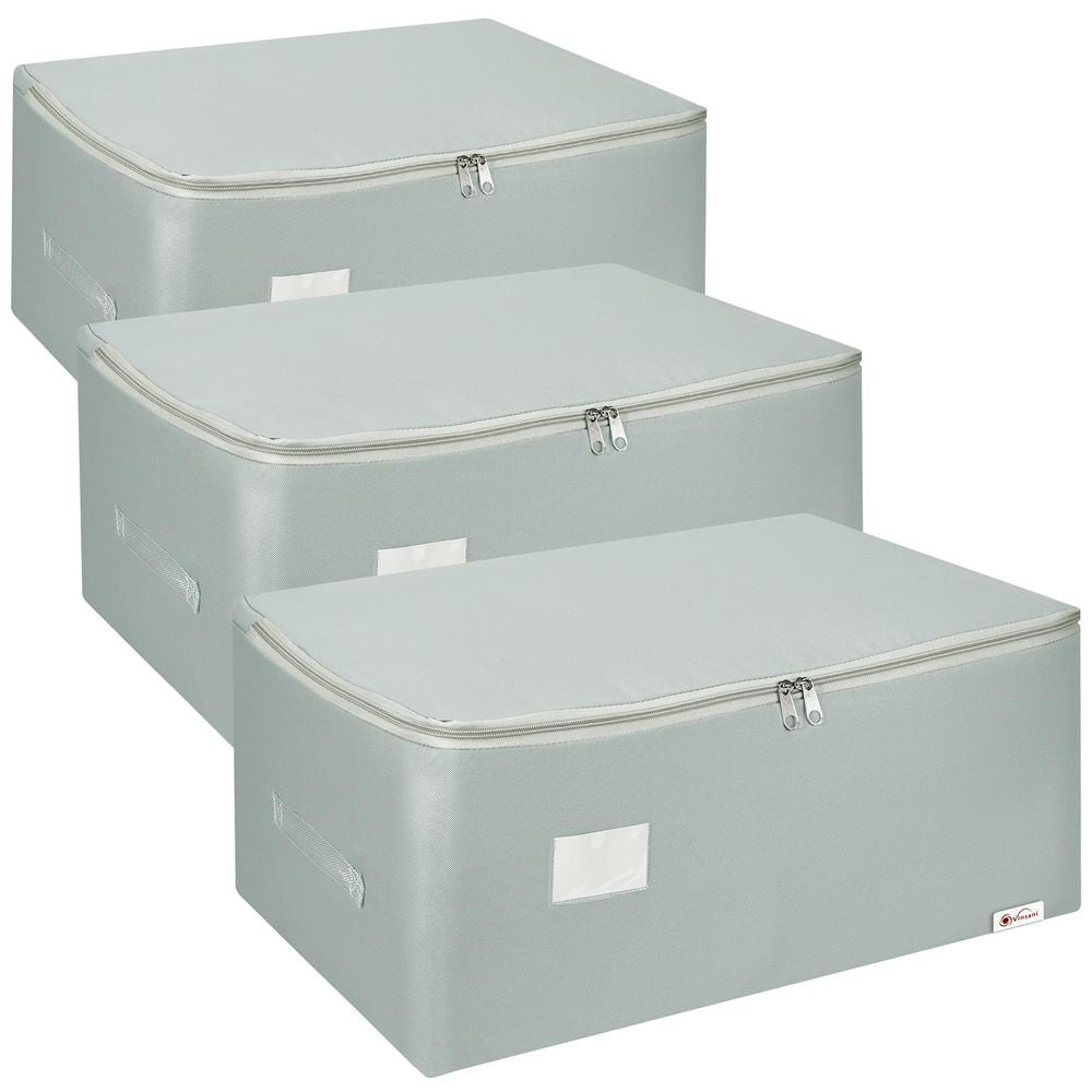 VINSANI STORAGE BAGS - Huge Capacity, Strong & Waterproof - Perfect for Clothing, Toys, and More - Colors, Sizes - pk - lt Light Grey