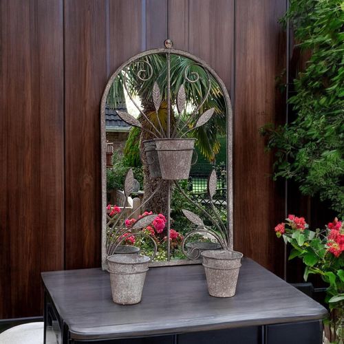 CM WALL MIRROR WITH TRIPLE PLANTER