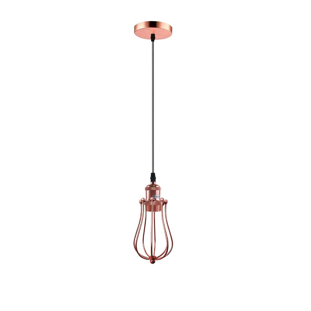 Ceiling Rose Balloon Cage Pendant Lamp - Lighting Kit - High Quality - - With Bulb Rose Gold