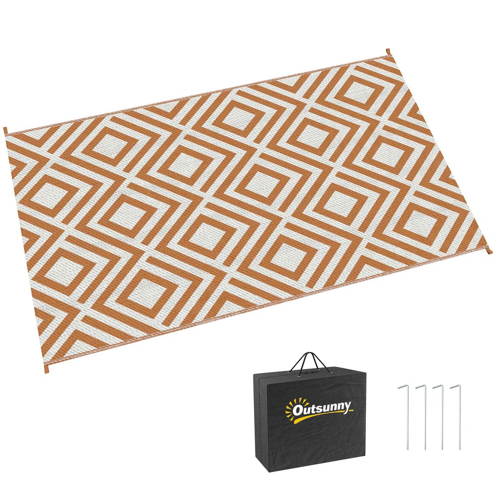 Reversible Outdoor Rug x + Carry Bag for Camping, Beach, RV