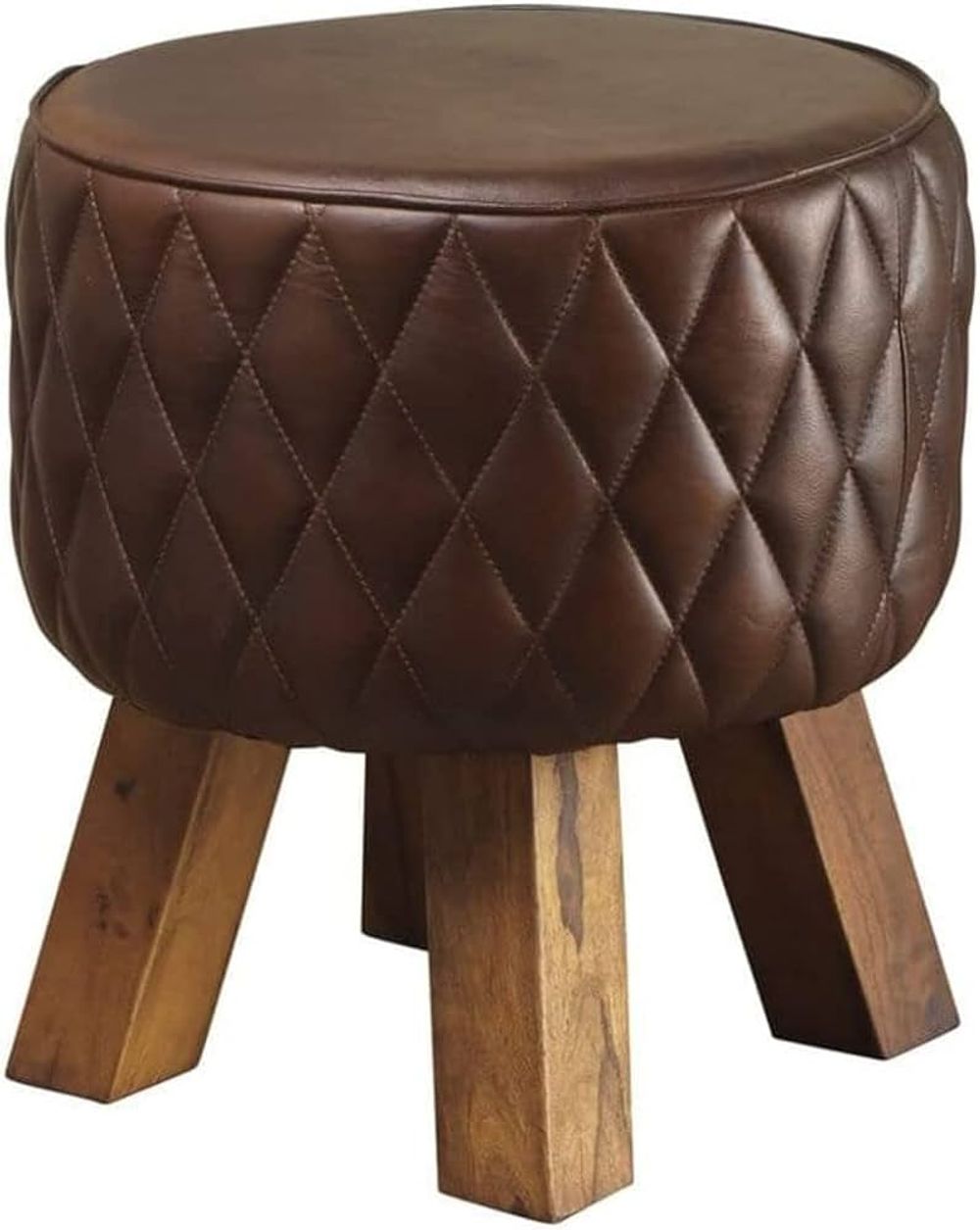 Premium CM Leather Round Footstool