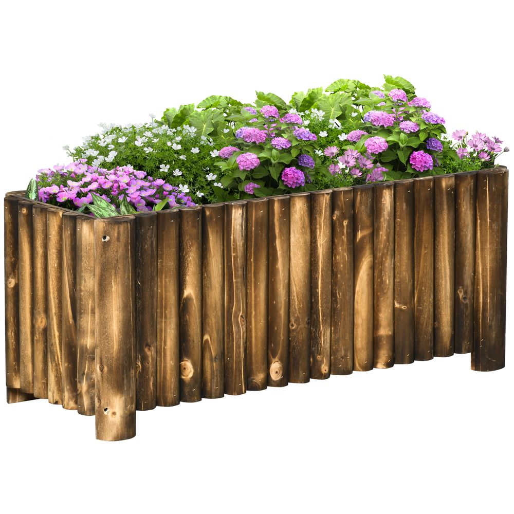 Premium Fir Wood Raised Planter | Outdoor Garden Bed