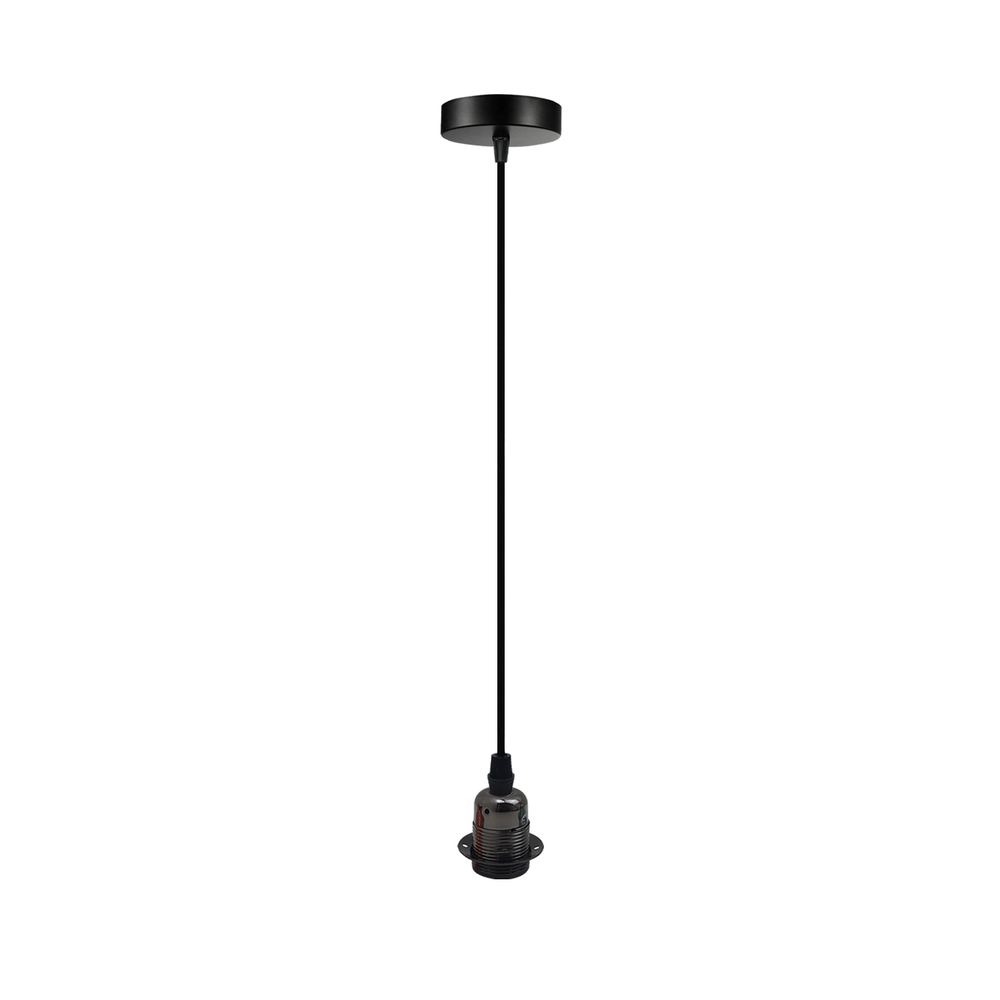 Vintage Industrial Black Pendant Light Fitting, lampshade Holder Fitting Set with m Cable.