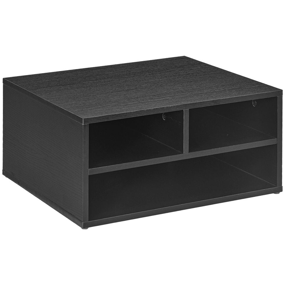 HOMCOM Desktop Printer Stand with Open Compartments, Desk Organiser, Black