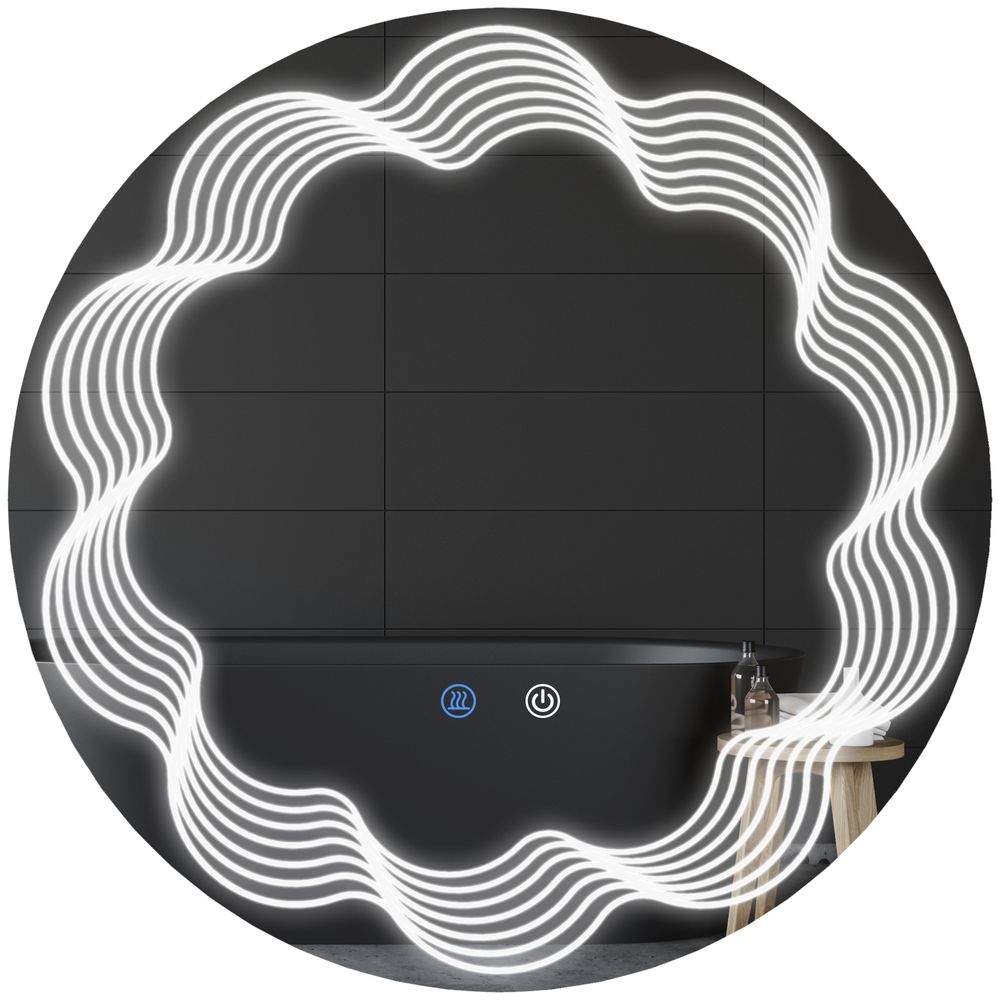 Sleek LED Dimming Bathroom Mirror: Smart Touch, Anti-Fog. Upgrade Your Routine & Elevate Your Space!
