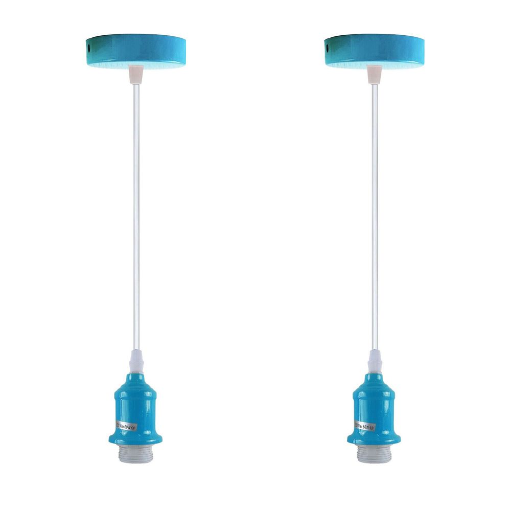 Pack Industrial Pendant Light Fitting, lampshade addable E Lamp Holder Fitting Set with PVC Cable