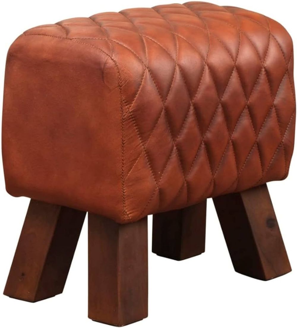 Premium Leather Footstool - , Sturdy & Versatile - Soft and Luxurious - Buy Now!