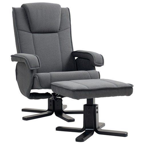 HOMCOM Rocker Swivel Recliner Chair with Footstool, Velvet Upholstered