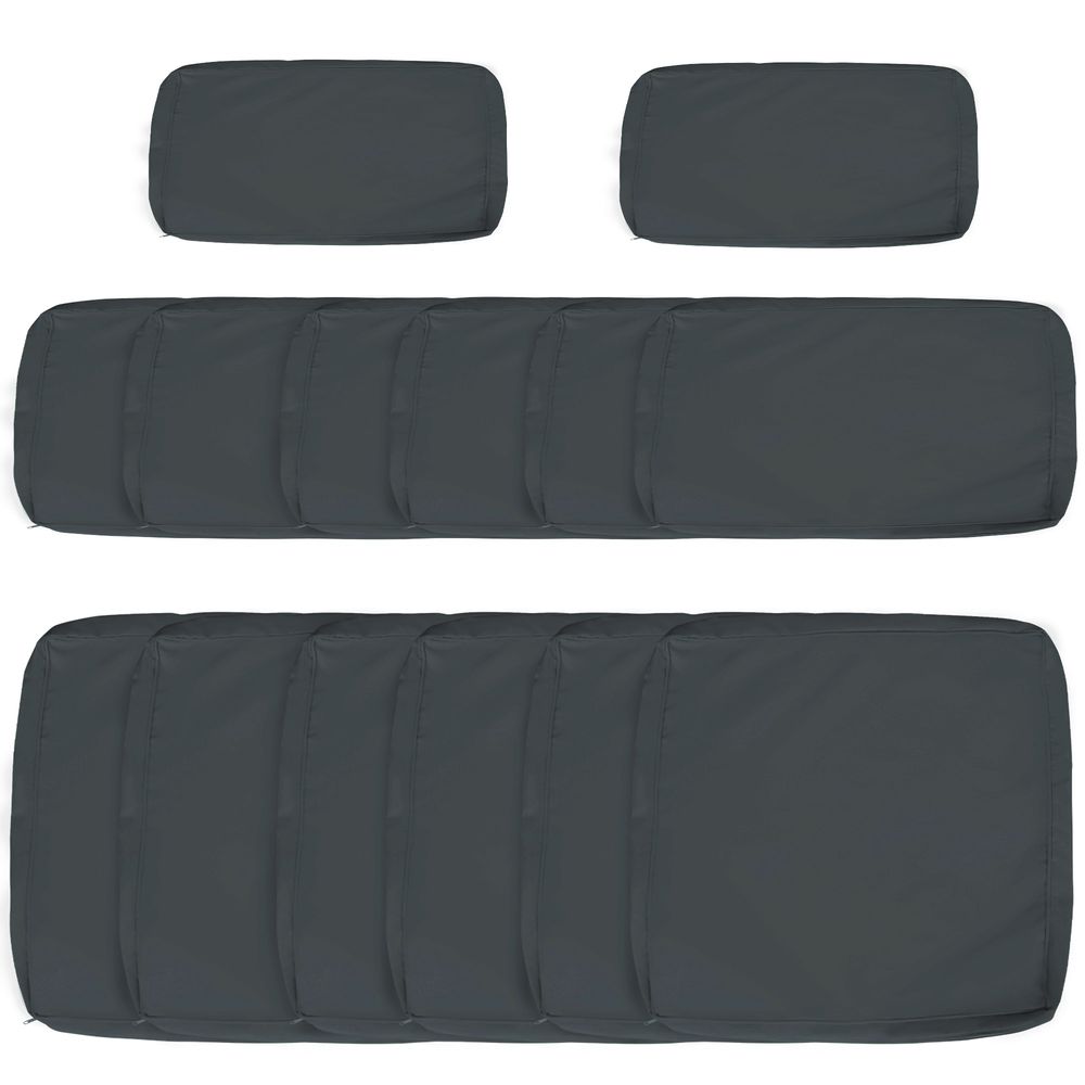 Premium Grey Rattan Sofa Set Cover - Cushion Replacement - Durable Polyester