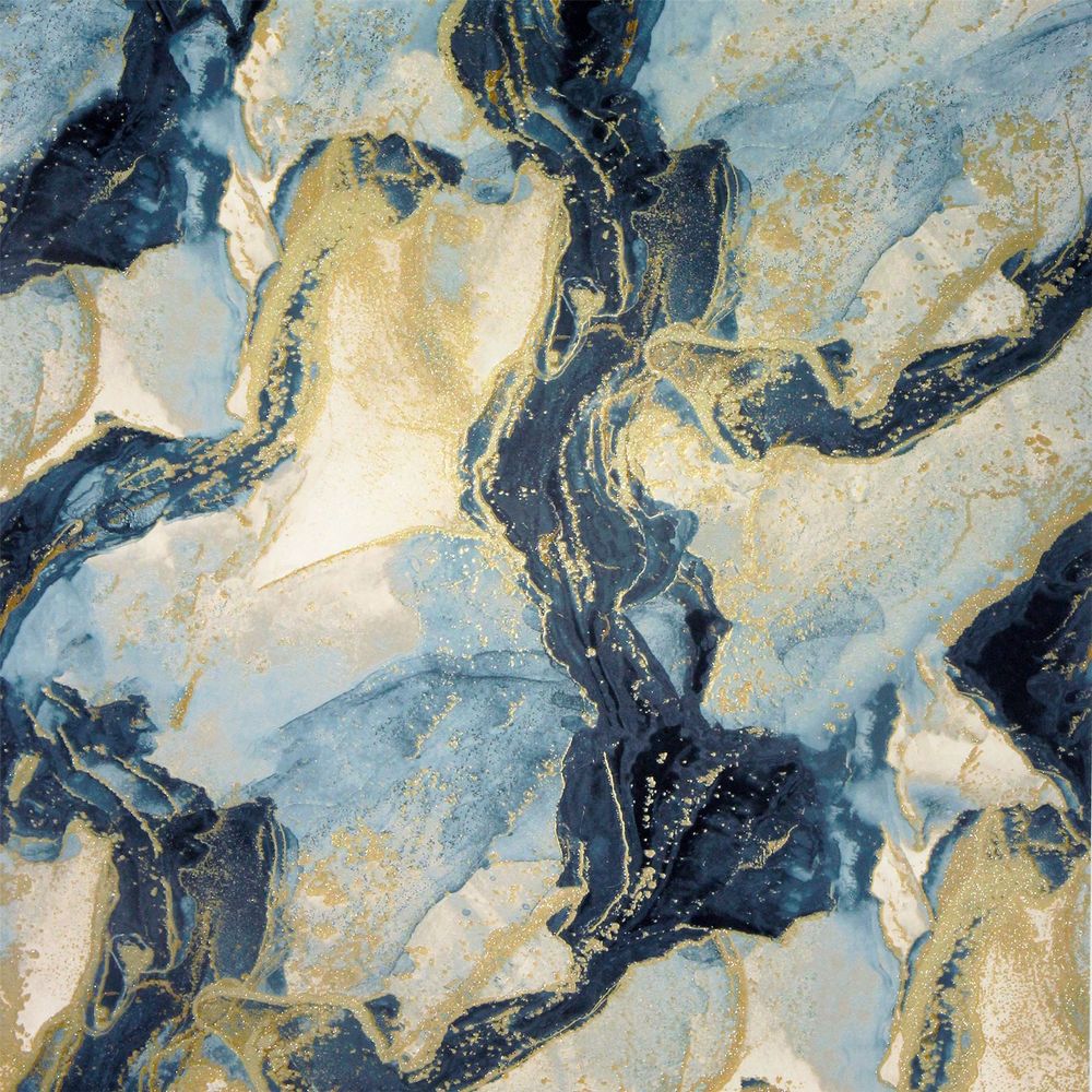 Luxury Abstract Marble TealGold Sw Wall Art