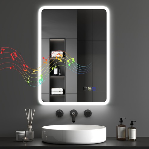 HOMCOM x mm Bluetooth Bathroom Mirror with LED Lights Wall Mounted