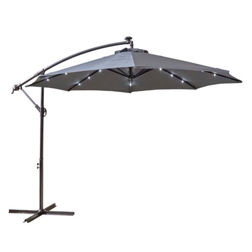 Neo M Grey Outdoor Freestanding Parasol with Led Lights