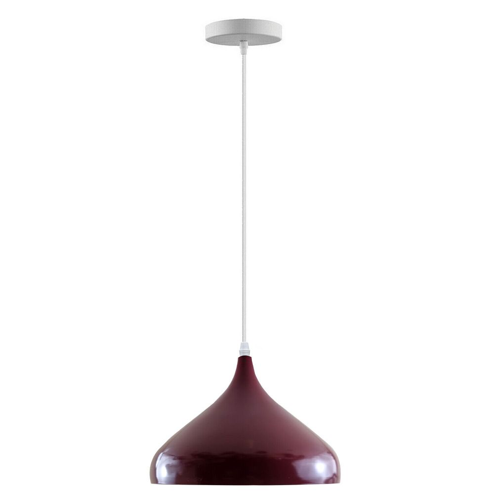 E Retro Modern Vintage Metal Ceiling Pendant Light Industrial Pendant Light Shade - with bulb Burgundy