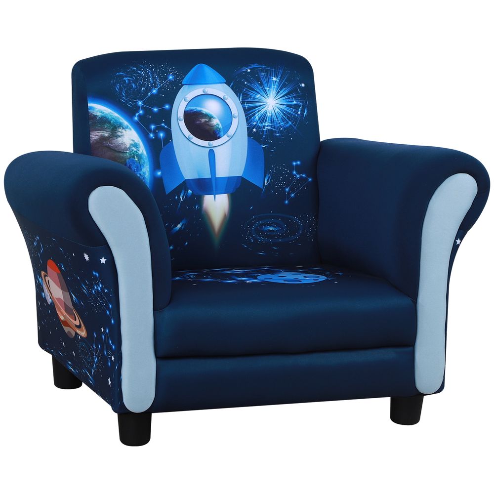 HOMCOM Child Armchair Kids Mini Sofa Chair with Armrest for - Old Blue