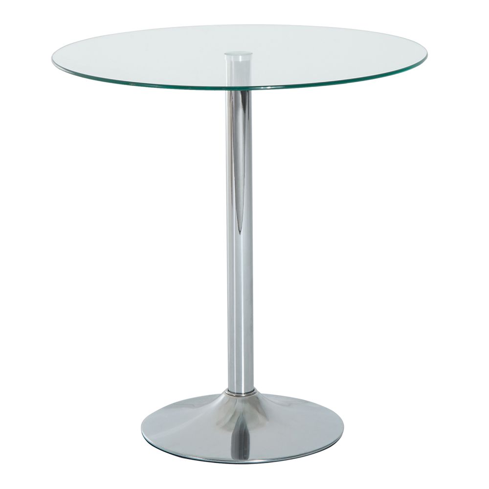 HOMCOM Round Dining Table Bistro Pub Counter w Tempered Glass Top for Kitchen