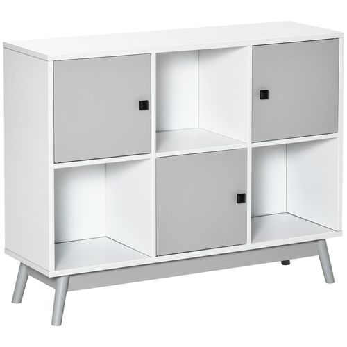 HOMCOM Bookcase, Display Cabinet with Storage Cubes for Living Room
