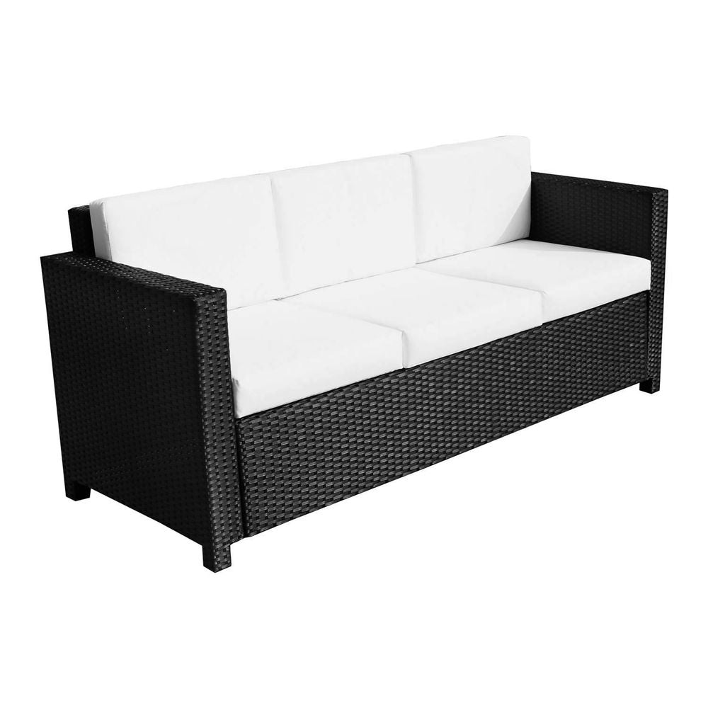 Seater Rattan Garden Sofa Black Outdoor Patio Wicker Weave Furniture Chair